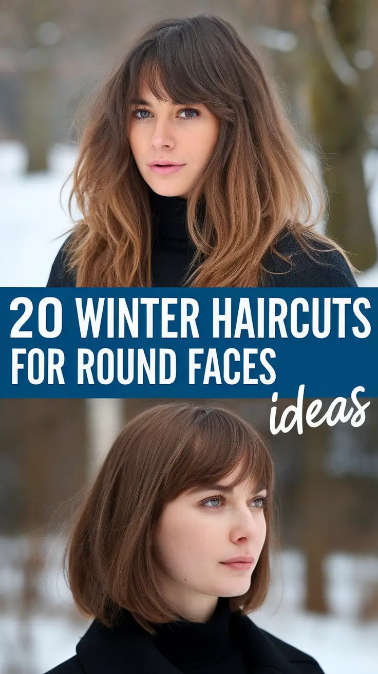 Winter Haircuts for Round Faces Ideas 2025 / 2026: Trendy Medium & Long Cuts for a Fresh Winter Look