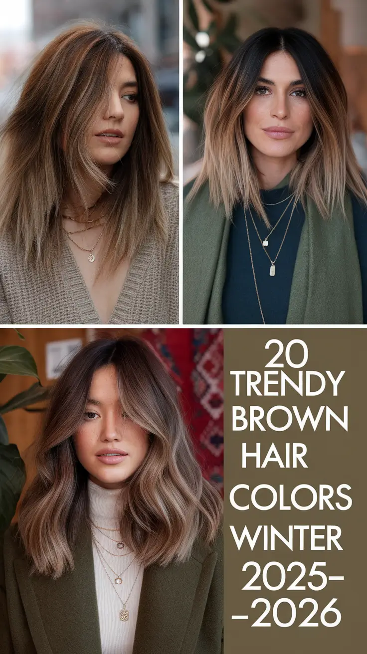 Trendy Brown Hair Colors Winter 2025–2026: Deep Chocolate & Balayage Ideas for Modern Brunettes