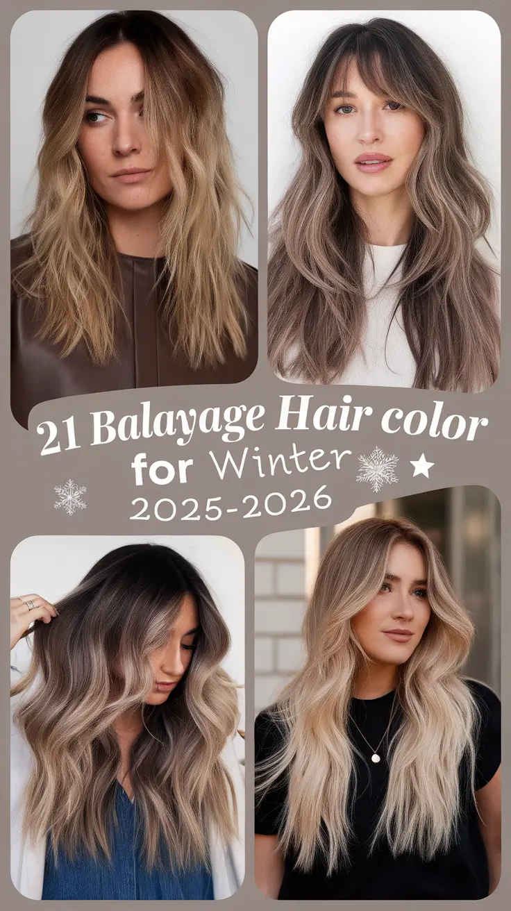 Balayage Hair Color for Winter 2025–2026: Bright, Brunette & Blond Ideas with Caramel Highlights