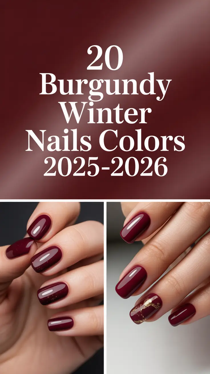 Burgundy Winter Nails Colors 2025–2026: Dark, Elegant & Inspiring Ideas for the Cold Season