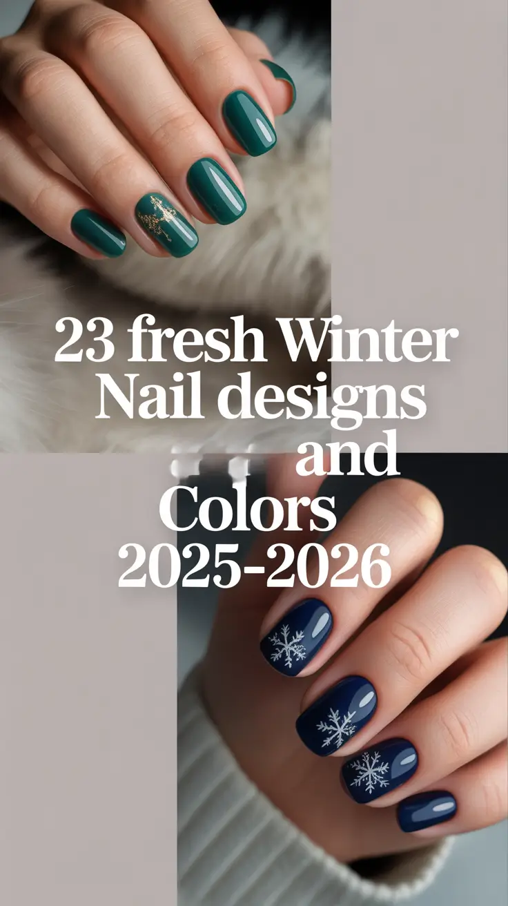 Fresh Winter Nail Designs and Colors 2025–2026: Elegant, Dark & Christmas Gel Ideas to Try This Season