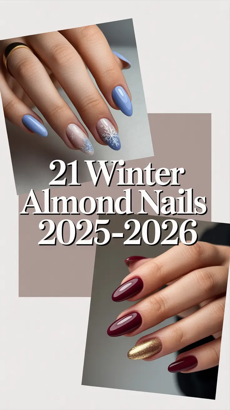 Winter Almond Nails 2025–2026: Classy & Simple Designs for Every Winter Mood