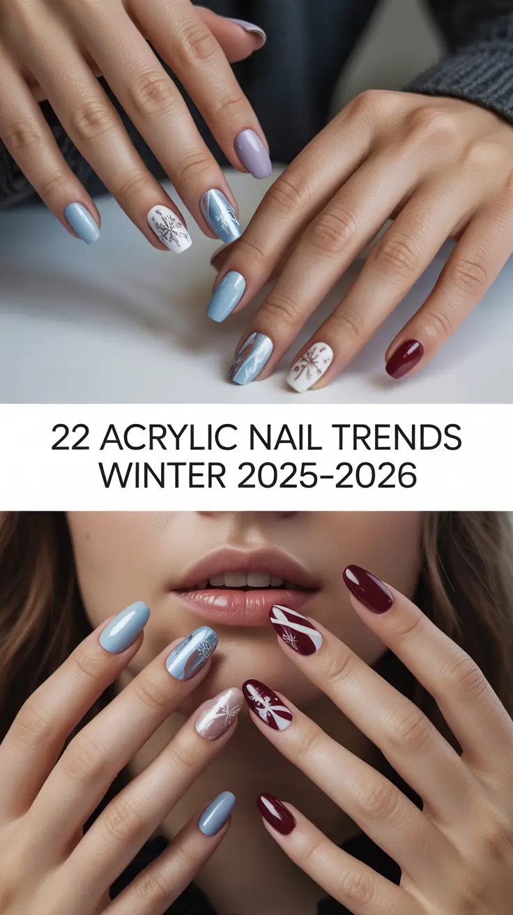 Acrylic Nail Trends Winter 2025–2026: Chic Designs, Cute Ideas & Seasonal Inspo