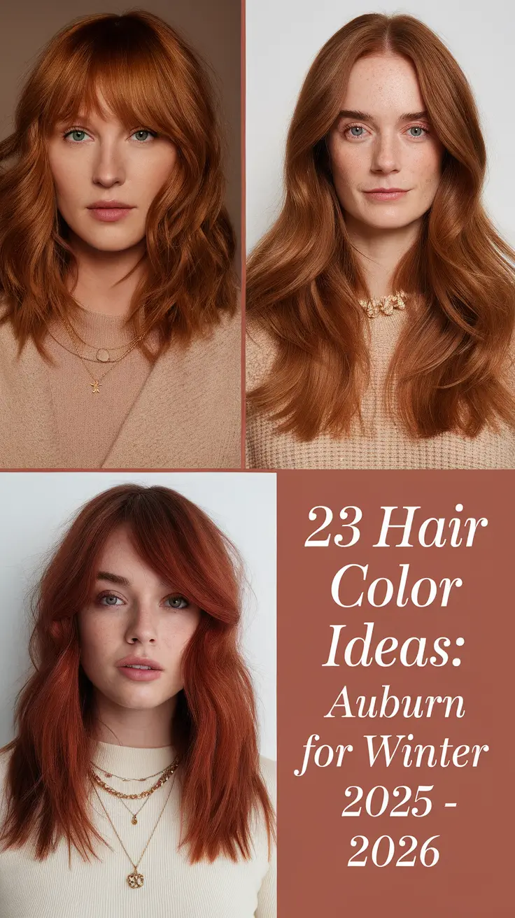 Hair Color Ideas: Auburn for Winter 2025–2026 — Warm, Glowing Shades to Inspire Your Next Look