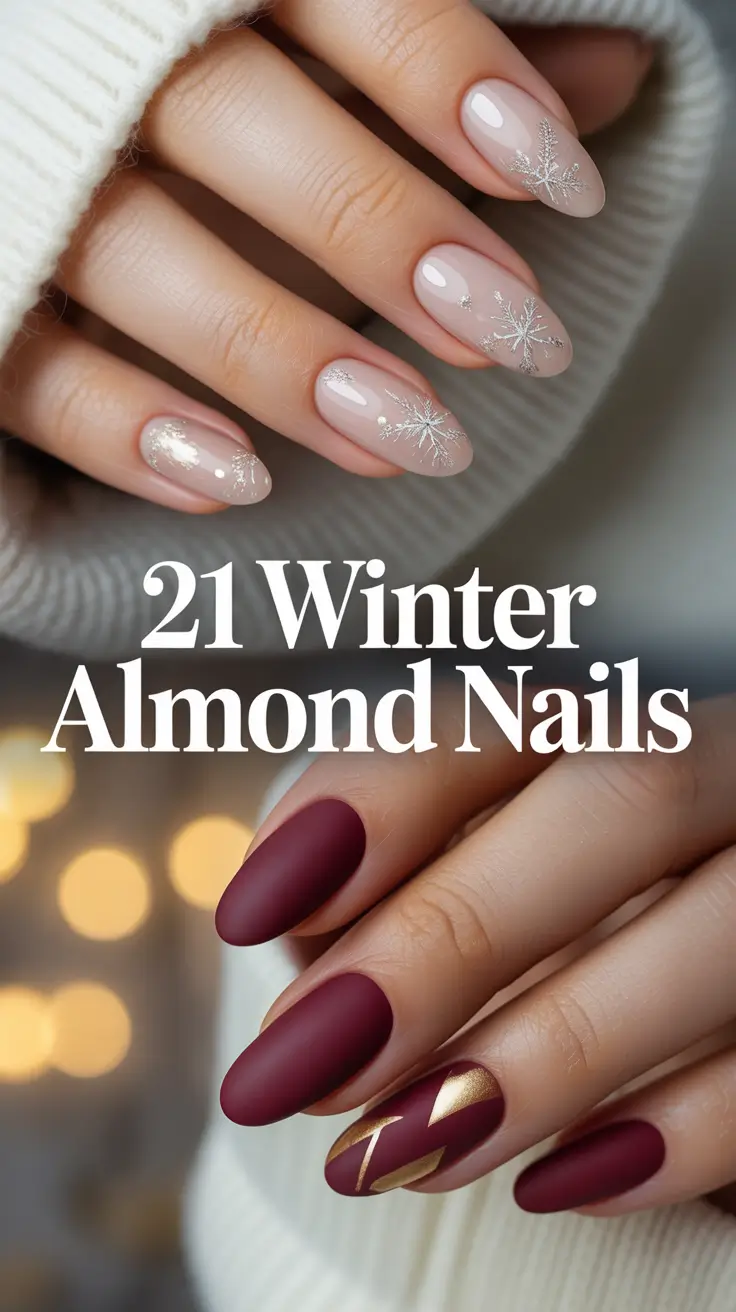 Winter Almond Nails 2025–2026: Classy & Simple Designs for Every Winter Mood