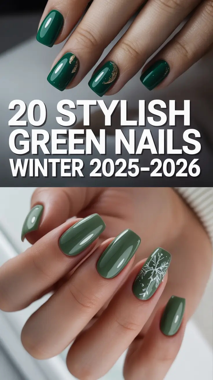 Stylish Green Nails Winter 2025–2026: Elegant Designs and Fresh Ideas for Every Mood