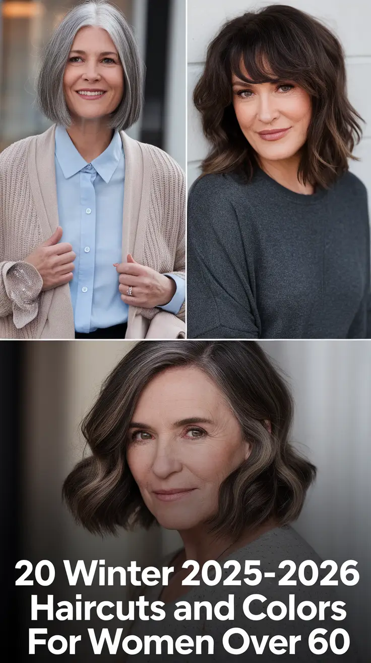 Winter 2025–2026 Haircuts and Colors for Women Over 60: Trendy Short, Medium, and Grey Styles