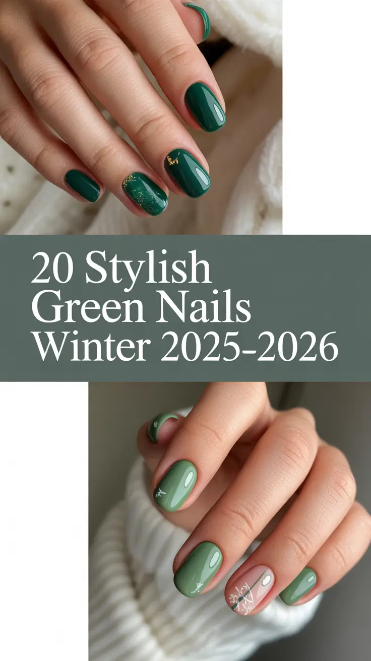 Stylish Green Nails Winter 2025–2026: Elegant Designs and Fresh Ideas for Every Mood