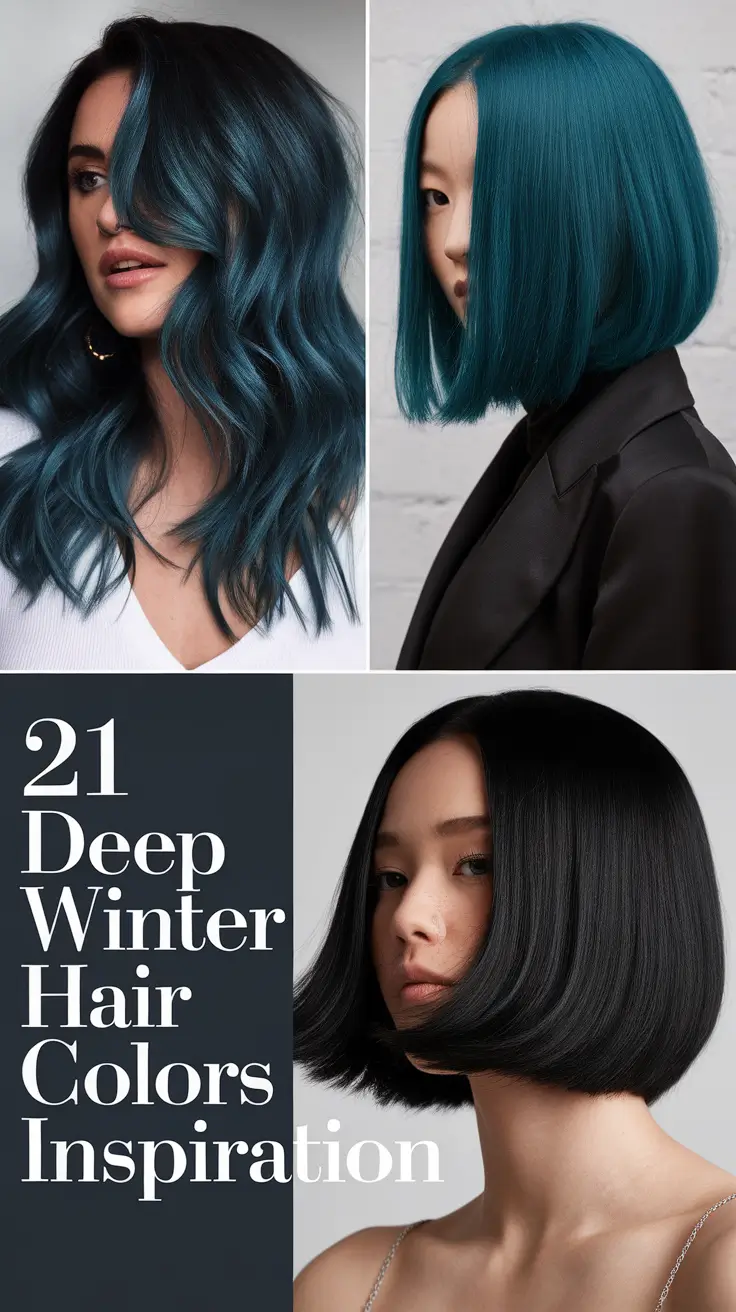 Deep Winter Hair Colors Inspiration 2025–2026: Elegant Shades, Modern Balayage & Timeless Brunette Ideas