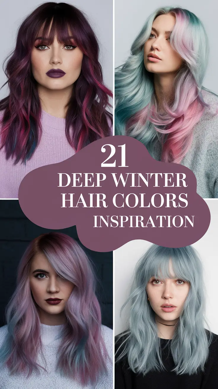 Deep Winter Hair Colors Inspiration 2025–2026: Elegant Shades, Modern Balayage & Timeless Brunette Ideas