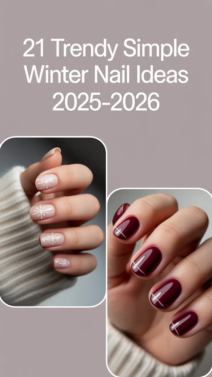 Trendy Simple Winter Nail Ideas 2025–2026: Cute Gel Designs, Cozy Colors & Inspo for Every Style