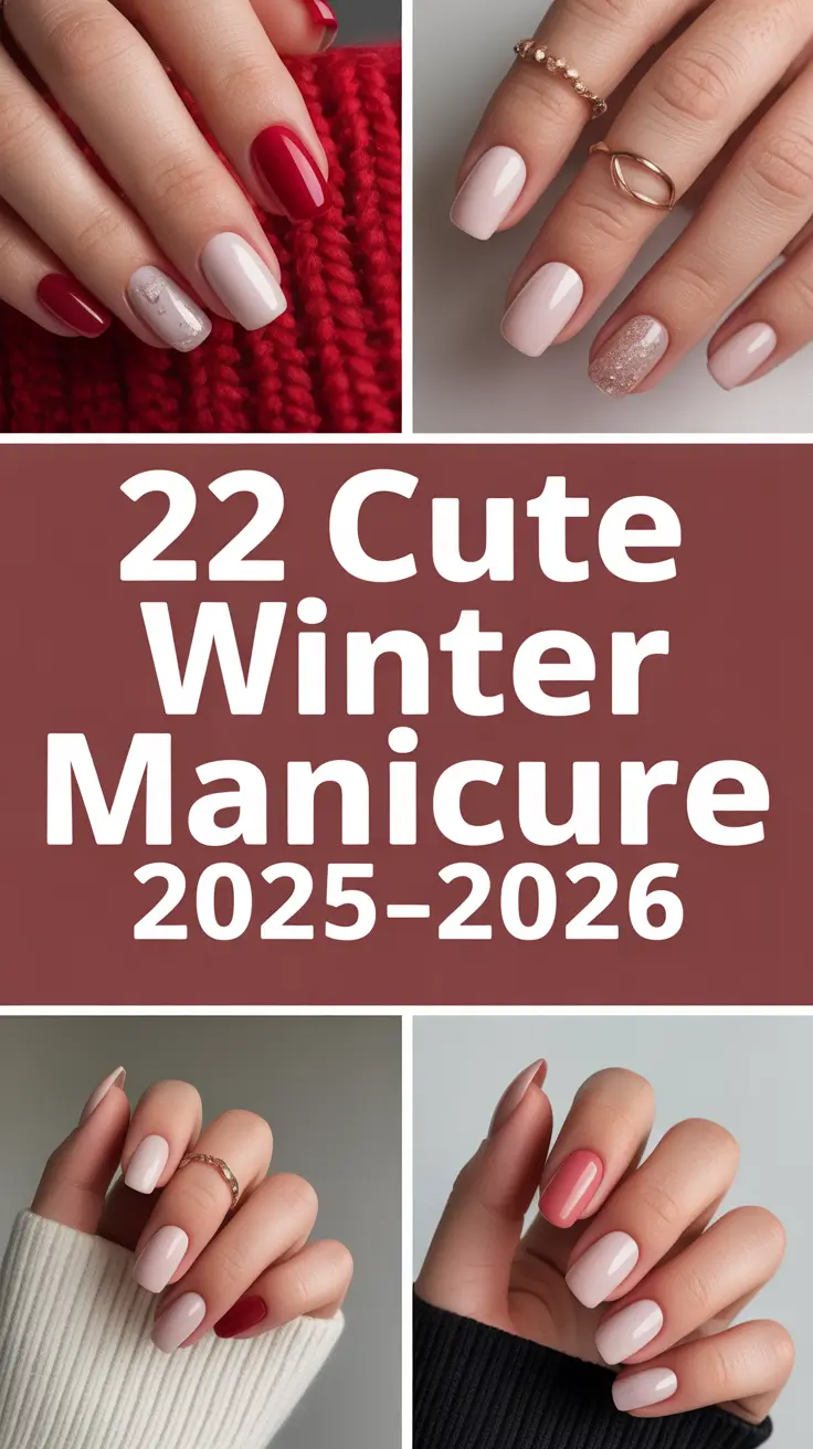 Cute Winter Manicure 2025–2026: Trendy Winter Manicure Ideas for Short Nails and Almond Shapes