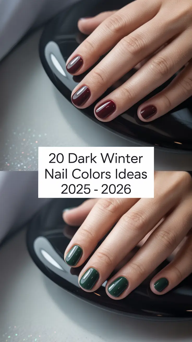Dark Winter Nail Colors Ideas 2025–2026: Bold French, Gel & Purple Shades You’ll Love This Season