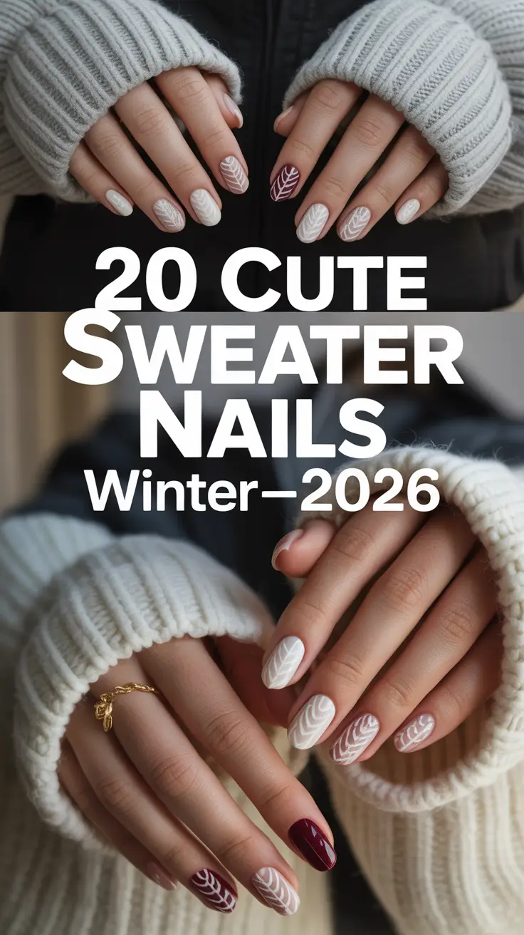 Cute Sweater Nails Winter 2025–2026: Cozy Designs, Chic Ideas & Trendy Colors