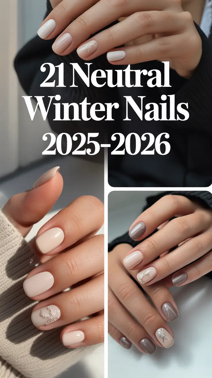 Neutral Winter Nails 2025–2026: Elegant Gel, Dip & Acrylic Design Ideas for Cold Days