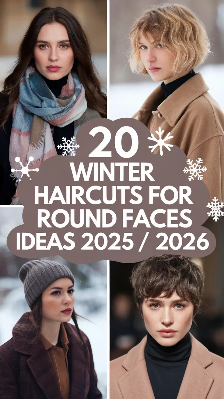 Winter Haircuts for Round Faces Ideas 2025 / 2026: Trendy Medium & Long Cuts for a Fresh Winter Look