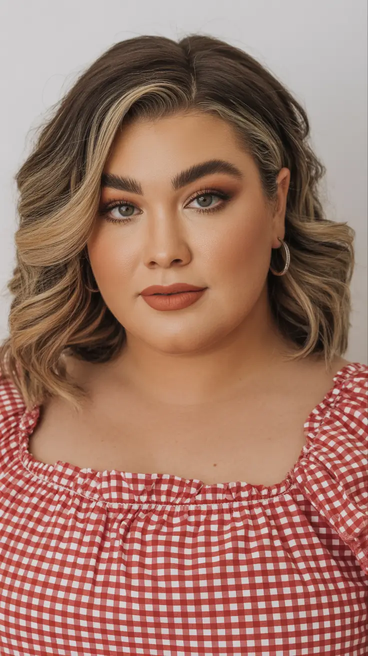 plus size winter haircuts for women 2025 2026 Classic Short Bob with Modern Blonde Streaks