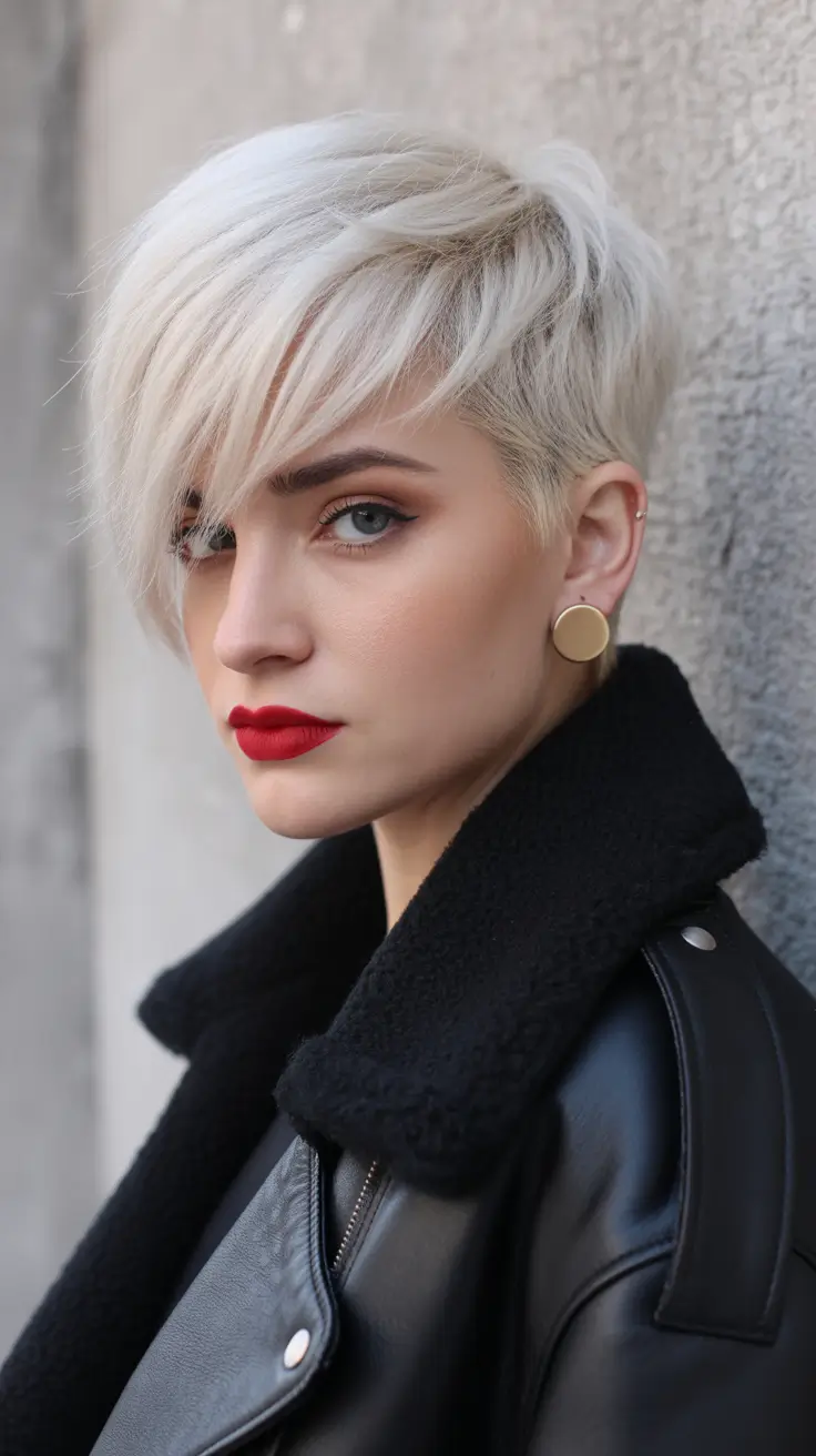 short winter haircuts for women Chic Icy Pixie with Attitude