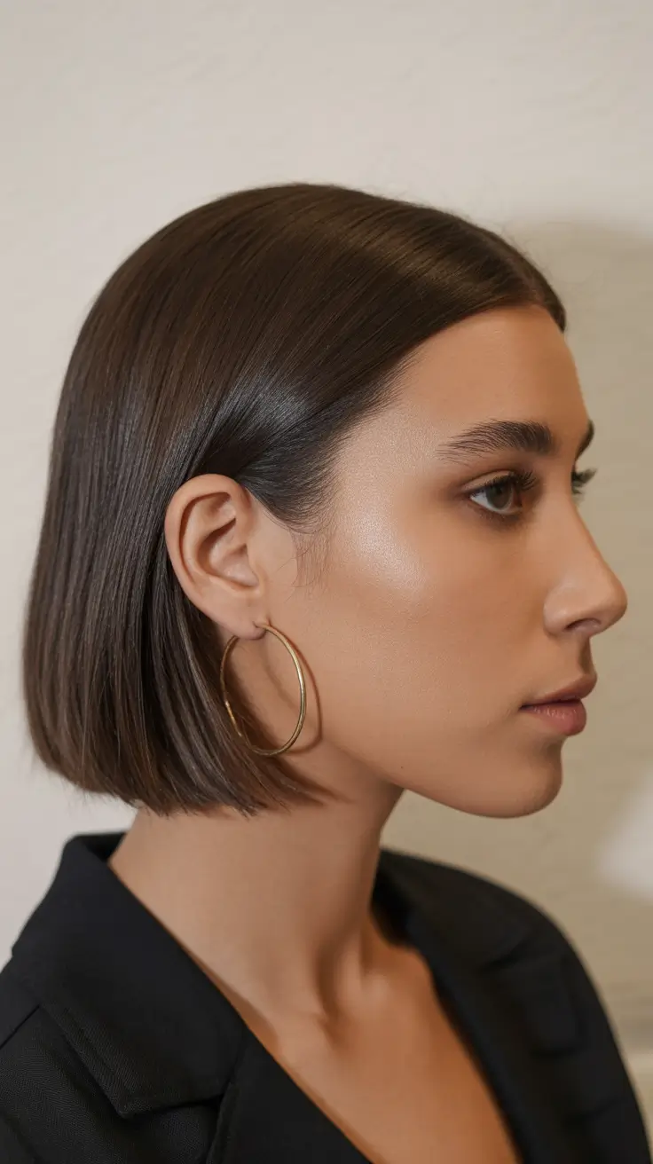 short winter haircuts straight Sleek Mocha Bob