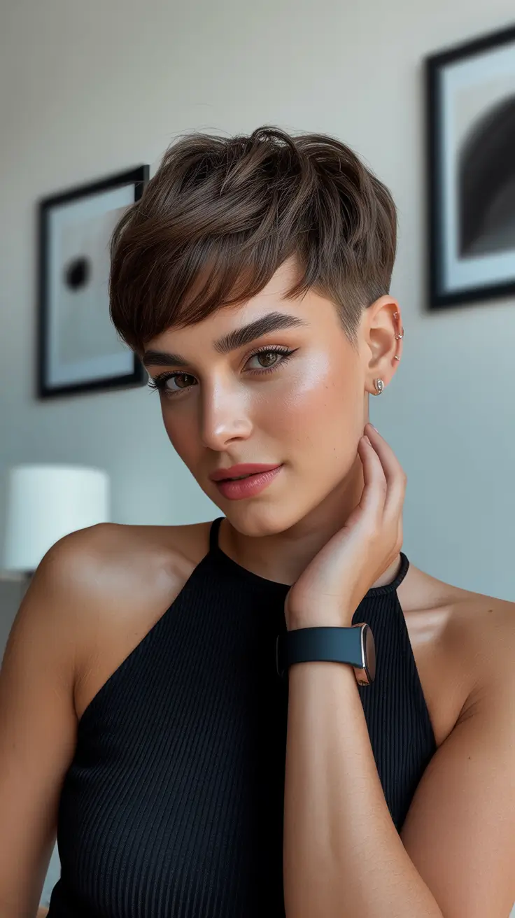 short winter haircuts for women Soft Mocha Pixie