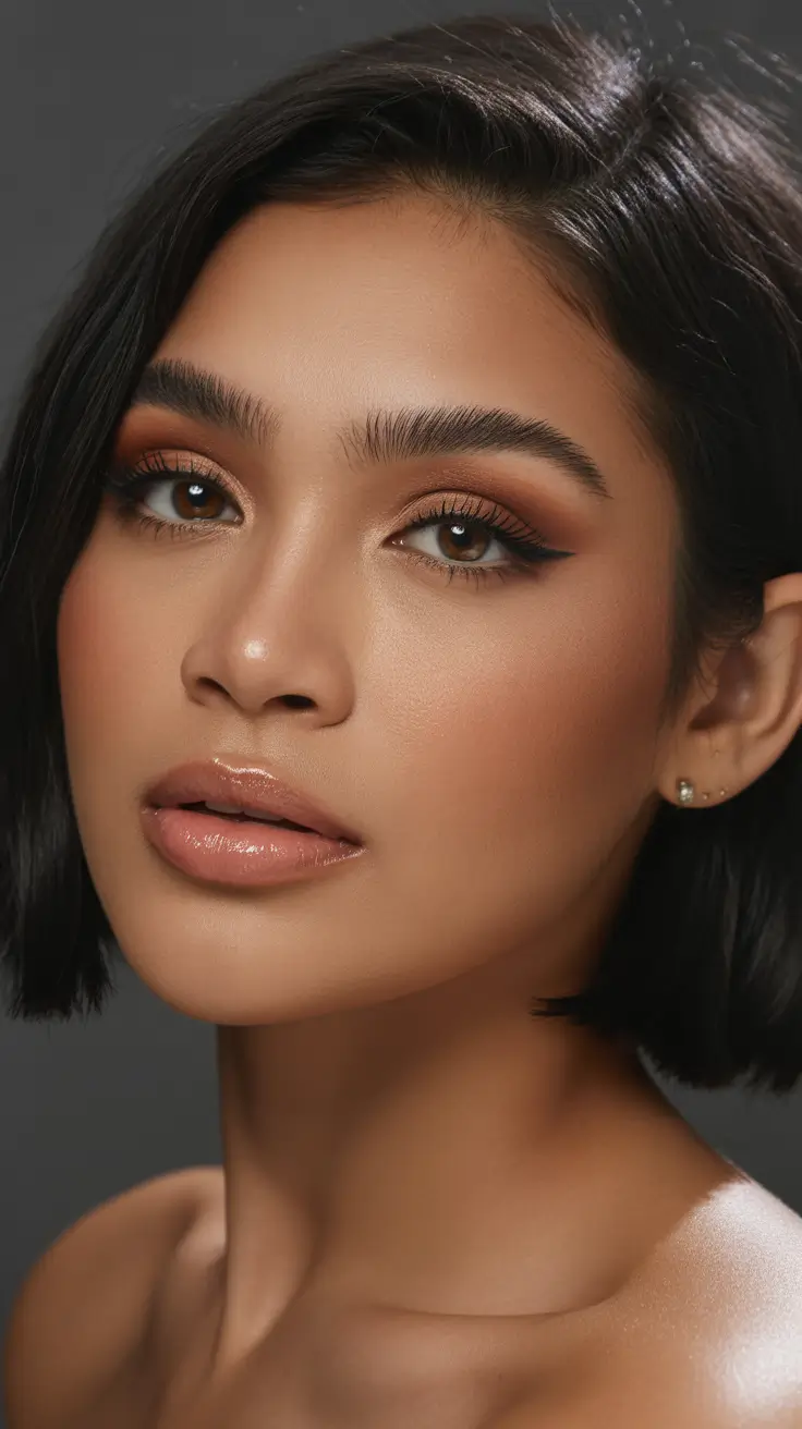short winter haircuts for women Glossy Espresso Blunt Bob