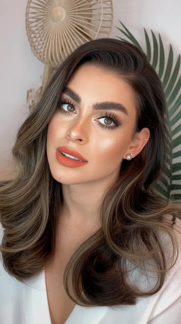 soft winter hair colors 2025 2026 Smoky Chestnut Lights