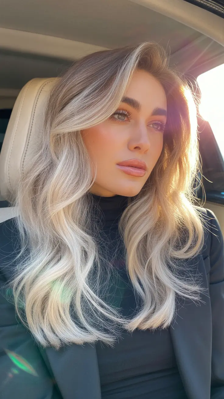 soft winter hair colors 2025 2026 Ashen Silver Fade