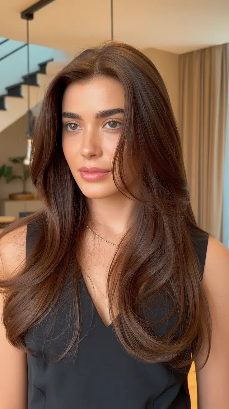 soft winter hair colors 2025 2026 Velvet Espresso Shine