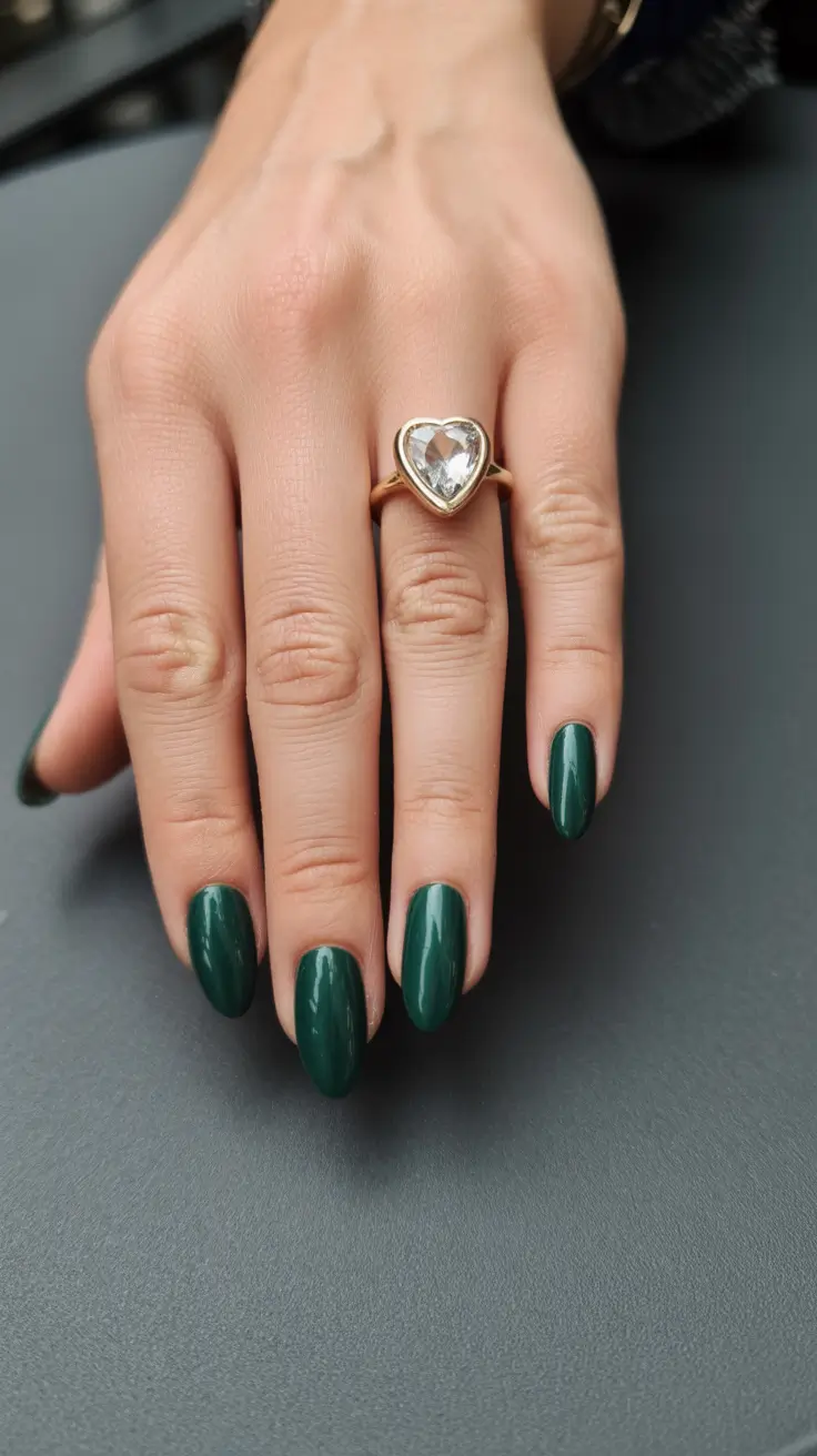 green winter nails almond Classic Envy