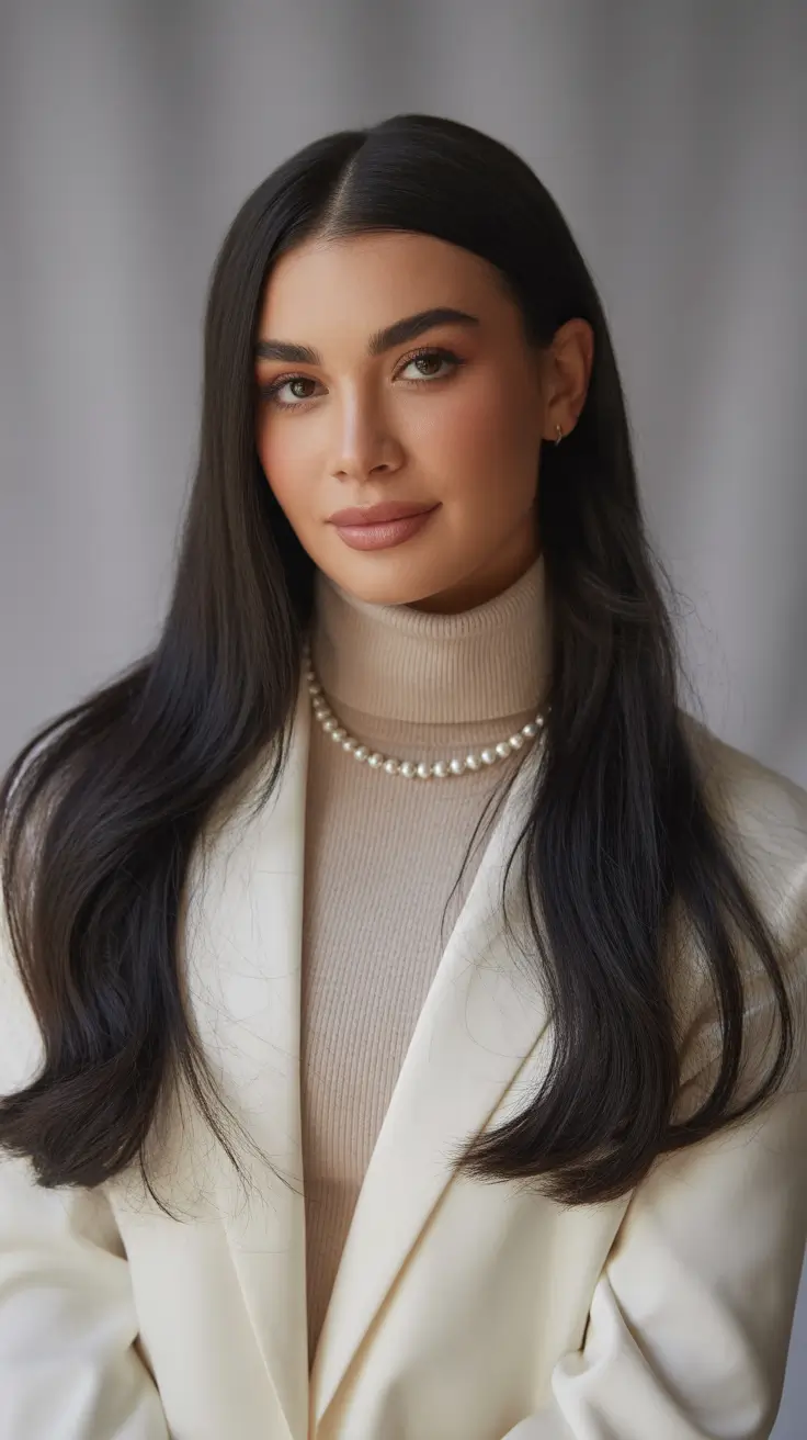 winter-haircuts-medium-round-faces-Glossy-Espresso-Elegance