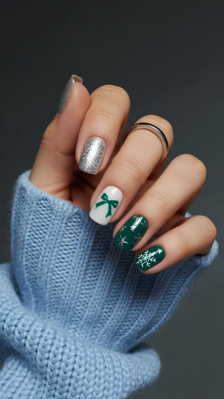 Stylish Short Nails Winter 2025-2026 Evergreen Magic
