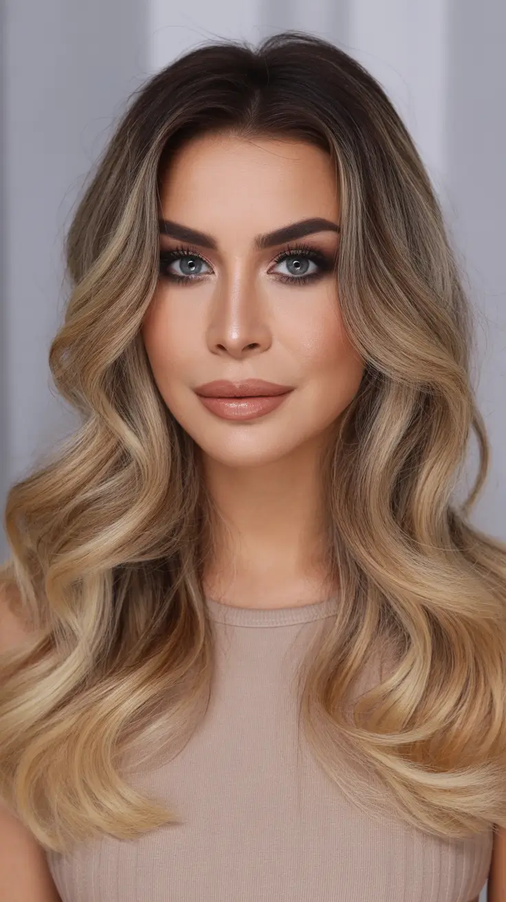 trending winter hair colors Golden Balayage Melt