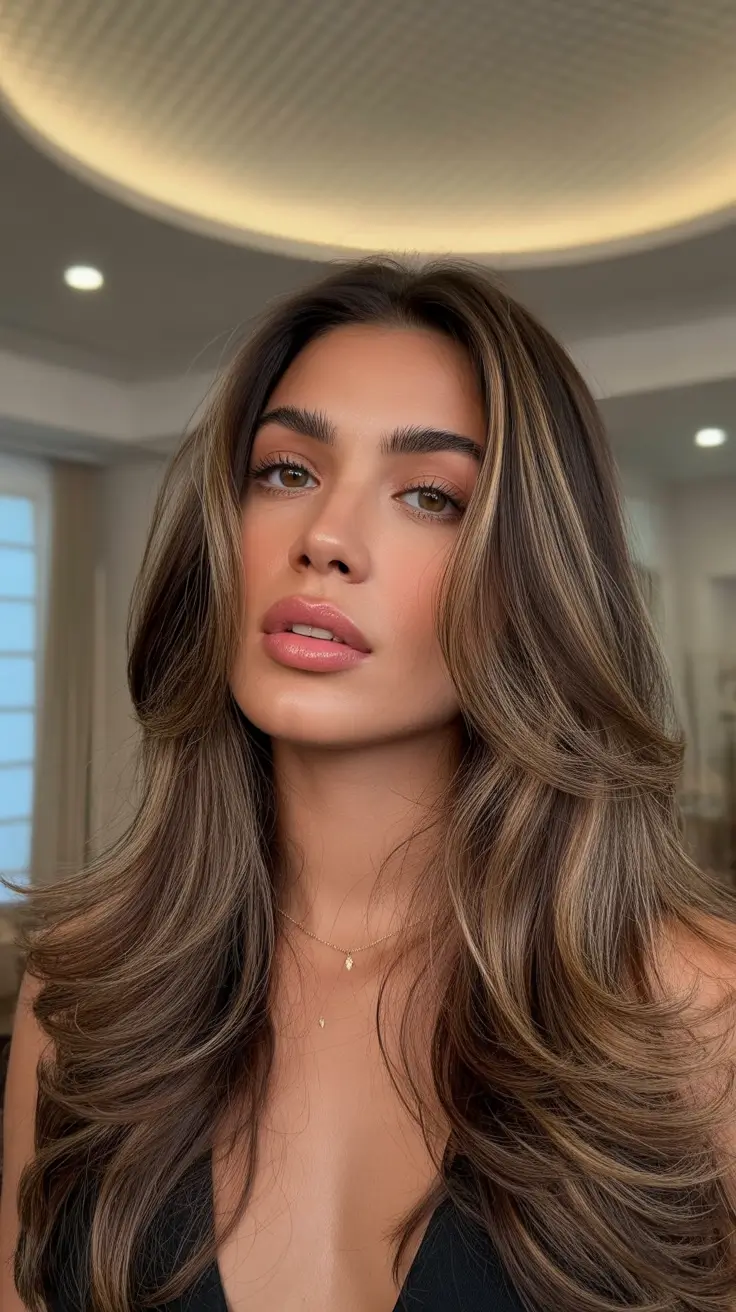brown hair colors winter Soft Honey Bronde Layers