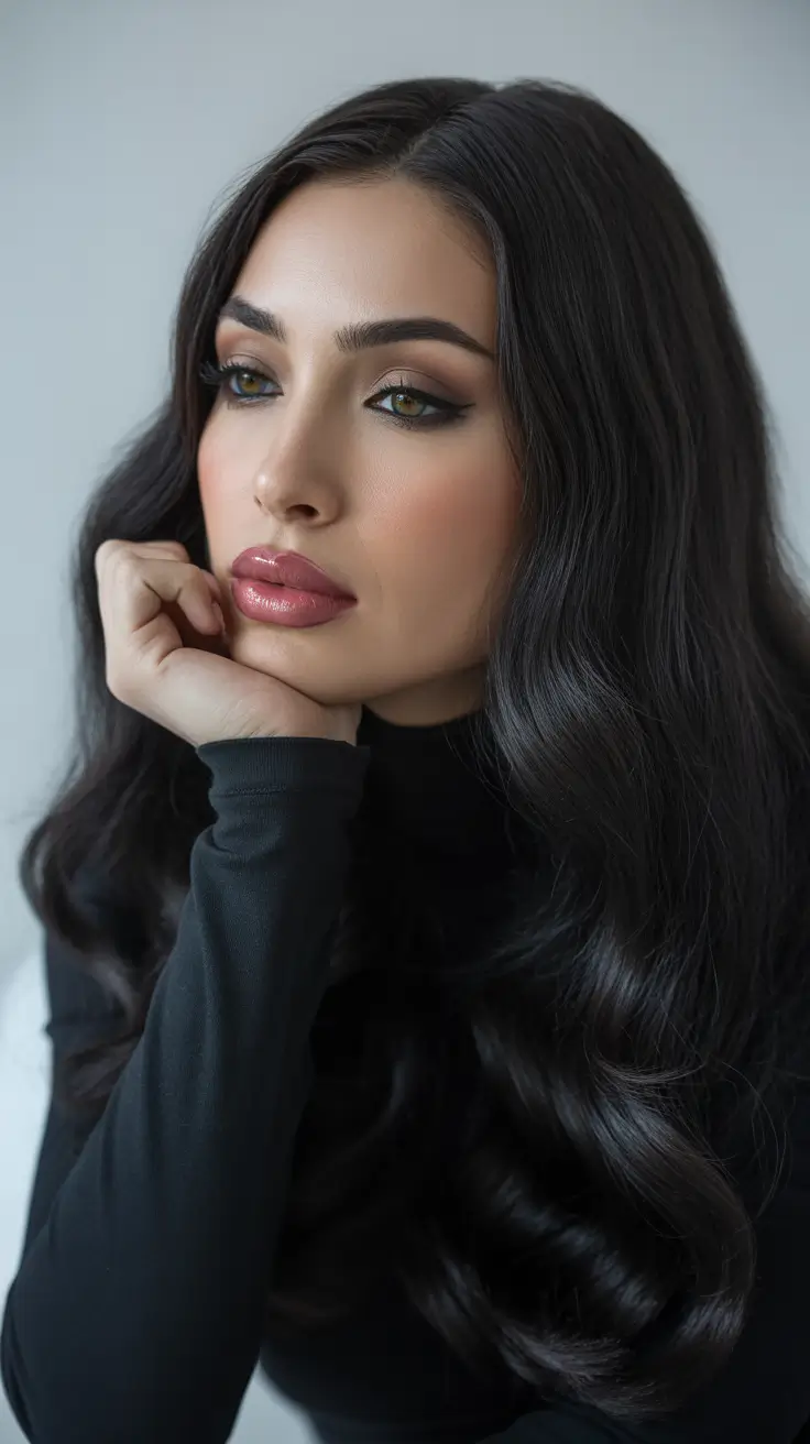 brown hair colors winter Black Truffle Gloss Waves