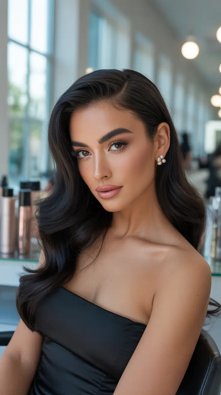 brown hair colors winter Midnight Caviar Waves