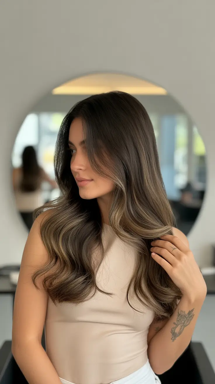 brown hair colors winter Mocha Melt Balayage
