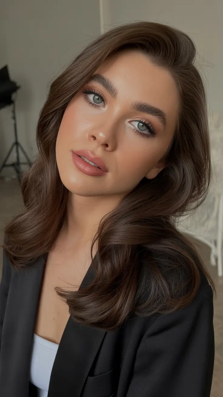 brown hair colors winter Polished Dark Mocha Bob