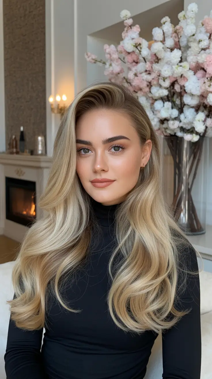 Balayage hair colors for blondes winter Soft Vanilla Balayage Waves