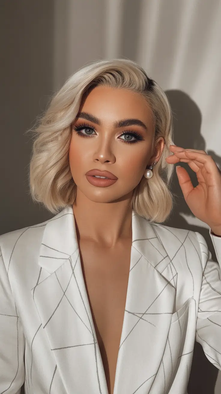 fun winter hair colors for blondes Modern Platinum Power Bob