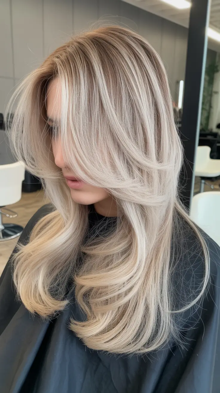 winter hair colors for dirty blondes Frosted Beige Layers