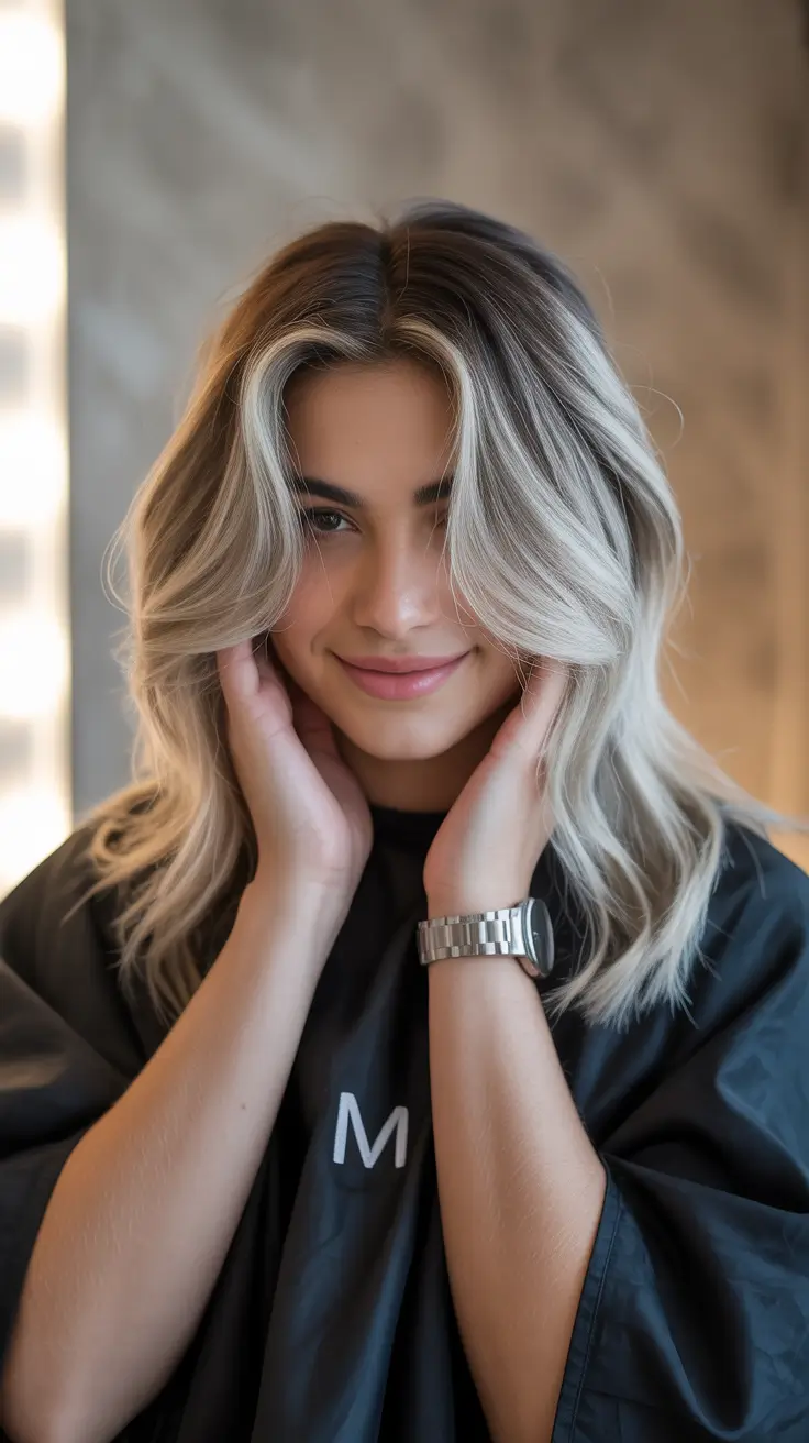 Balayage hair colors for blondes winter Silver Cream Balayage