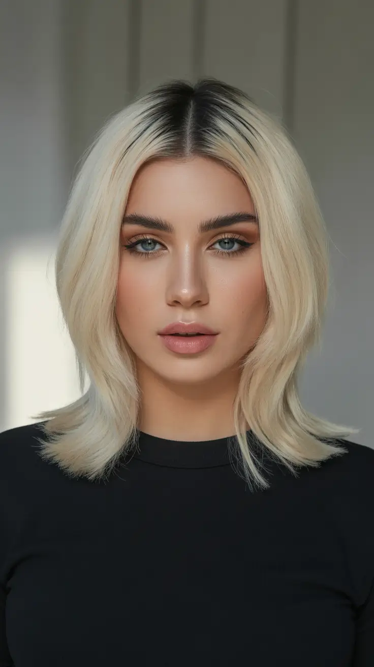 Balayage caramel highlights Icy Root Melt Blonde