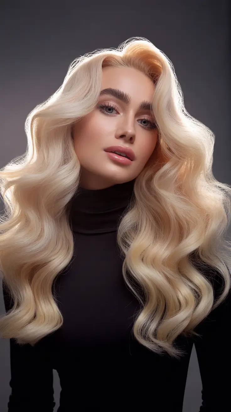 winter hair colors for blondes Hollywood Cream Waves