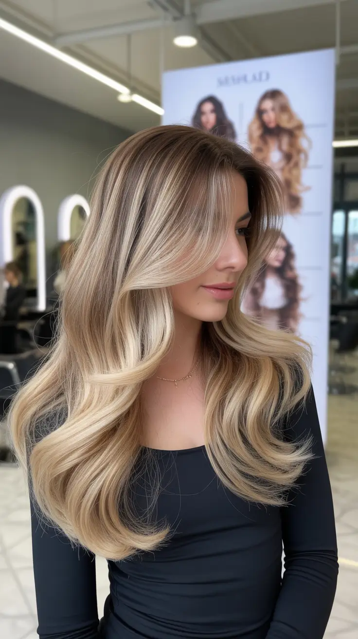 Balayage winter hair colors for dirty blondes Golden Balayage Flow