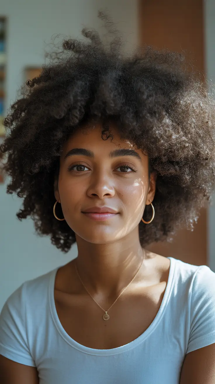 winter hair colors for black women natural Soft Natural Volume in Winter Light