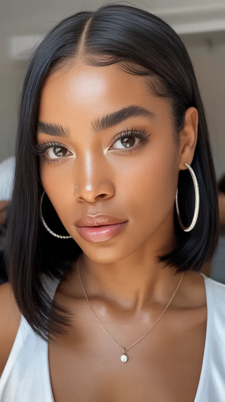 winter colors to dye your hair black women Ebony Sleek Bob