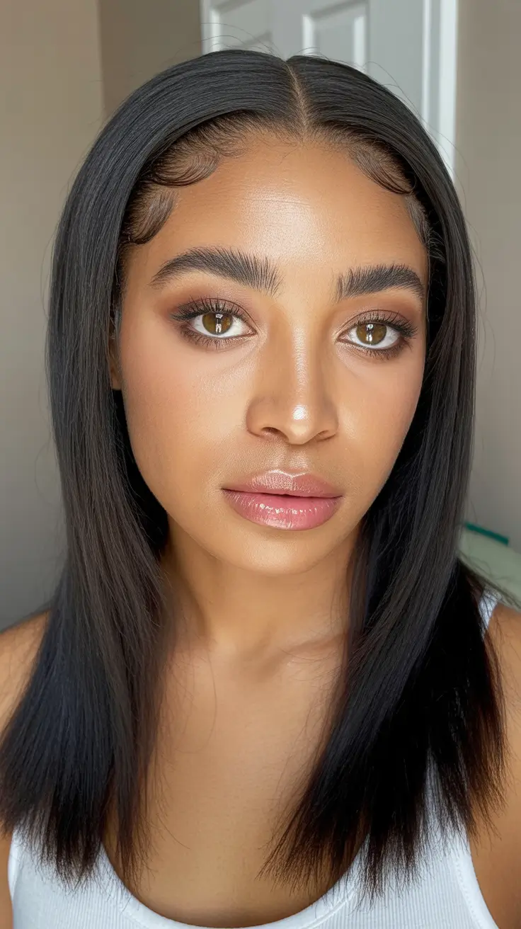 winter hair colors for black women Polished Espresso Straight
