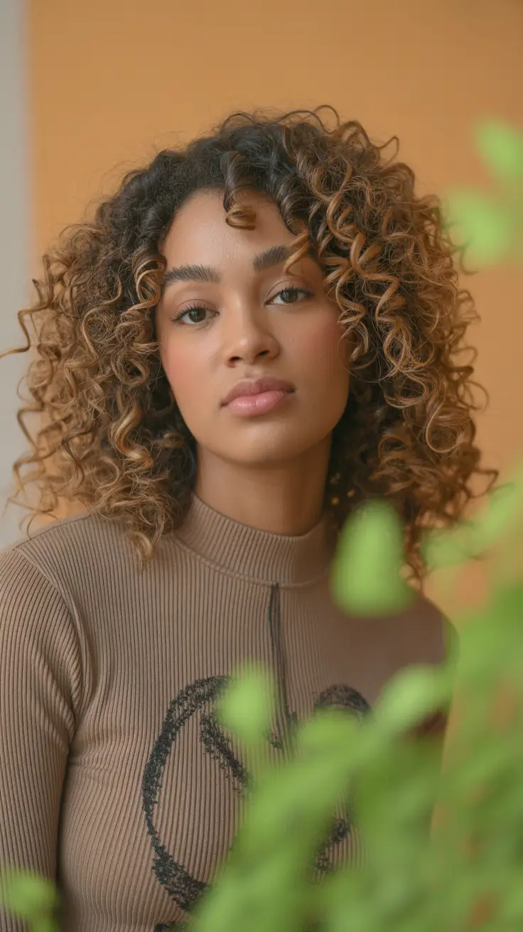 black women winter hair colors Caramel-Tipped Curls