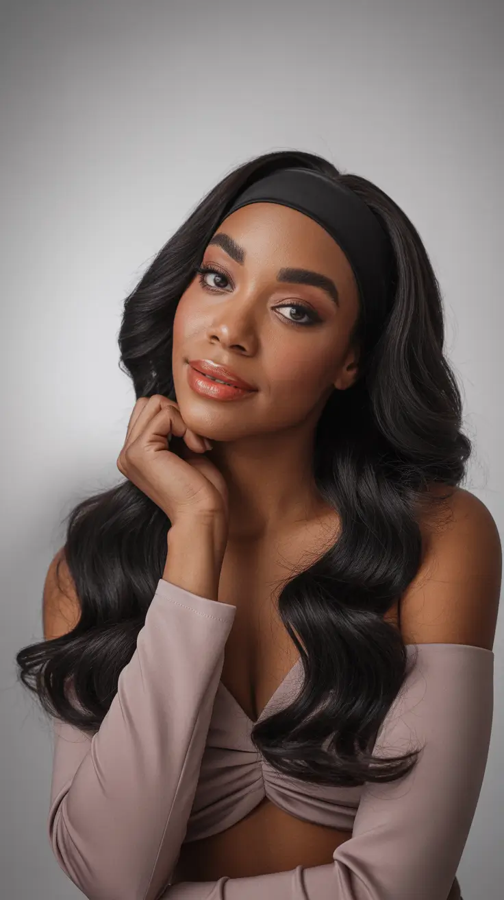 black women winter hair colors Soft Jet Elegance