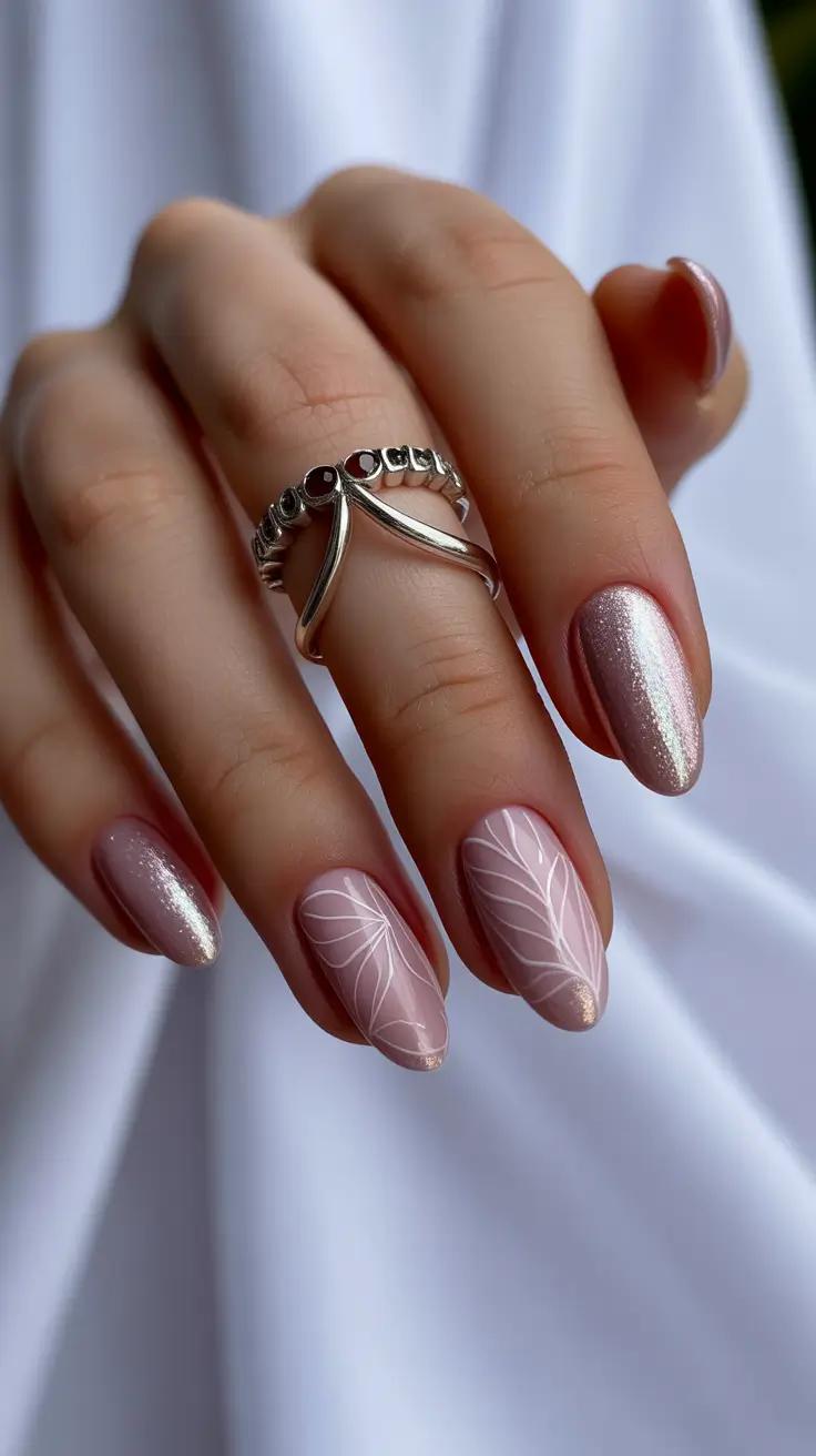 Trendy Pink Winter Nails 2025-2026 Silky Petal Frost